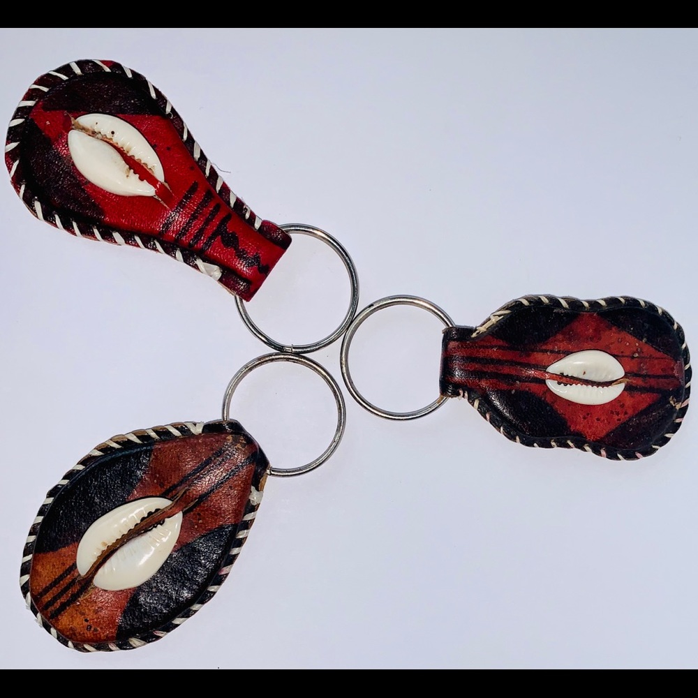 🔑🔑🔑Set of 3 key rings - 100% leather, Handmade